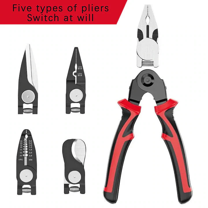 5 in 1 Multifunctional Steel Pliers Set