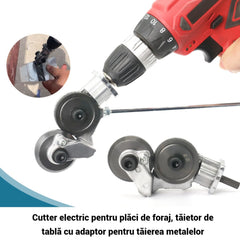 Cutter electric pentru tablă – atașament compatibil cu majoritatea mașinilor de găurit pentru tăiere eficientă.