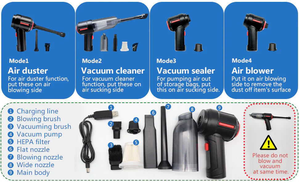 6-in-1 Portable Vacuum Cleaner and Blower