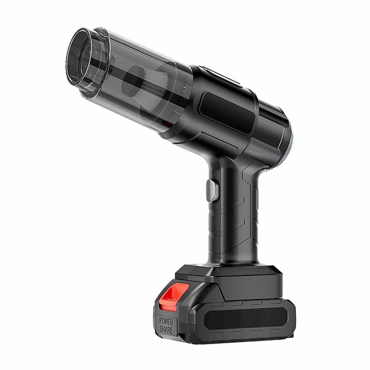 Aspirator portabil 6 în 1, design modern, motor brushless, ideal pentru utilizare casnică.