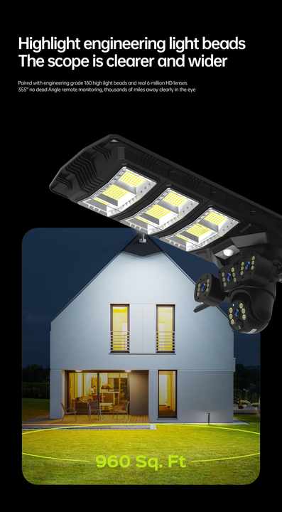 Cameră de securitate cu LED-uri ultra-luminoase și acoperire extinsă - iluminare și supraveghere pentru 89mp.