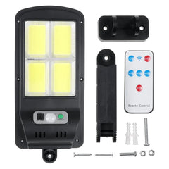 Lampa solară LED 60W cu accesorii – telecomandă, suport și șuruburi incluse