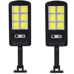 Set de 2 lămpi solare LED 60W cu senzor de mișcare și montare pe perete, ideal pentru curți și alei