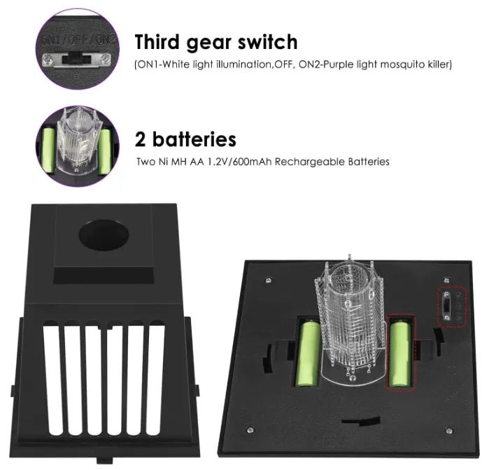Lampa solara anti insecte cu lumina LED