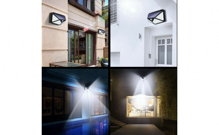 Lămpi solare montate pe perete, ideale pentru iluminat exterior: curte, intrare, garaj, grădină
