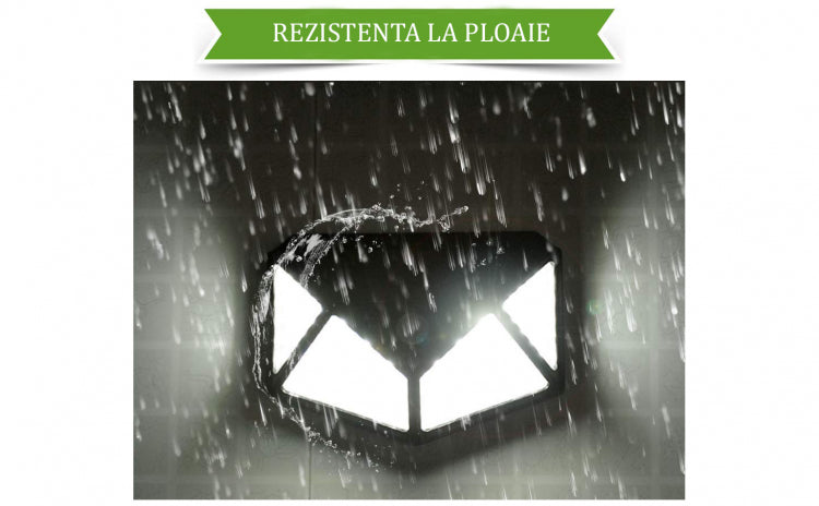 Lampa solară rezistentă la ploaie, cu protecție IP65 împotriva apei și a intemperiilor