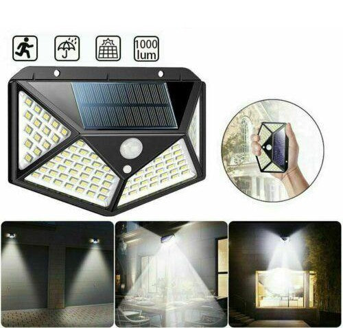 Lampa solară cu senzor de mișcare, iluminare de 1000 lumeni, ideală pentru curți și grădini
