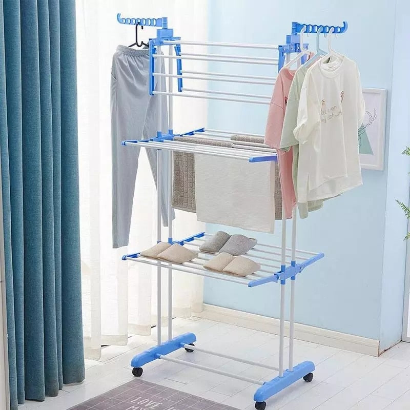 Uscător vertical mobil și pliabil pentru rufe - Uscător de rufe cu design modern, dotat cu mai multe niveluri și suport pentru umerașe, ideal pentru economisirea spațiului.