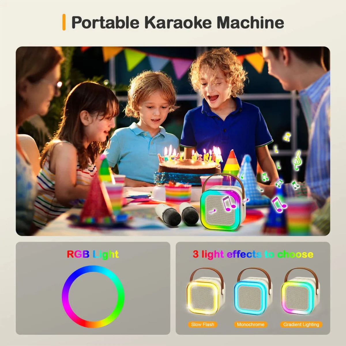 Boxa Karaoke Cu Microfoane Smart, Conectare Bluetooth, IOS/Android - Promagg.ro
