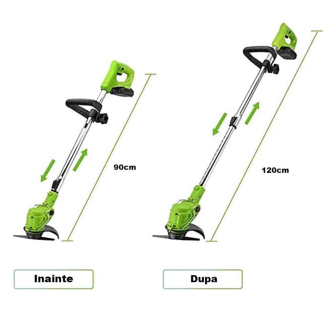 Motocoasa electrica 48V, 4000 mAh, 18000 RPM, cu 2 acumulatori - Promagg.ro