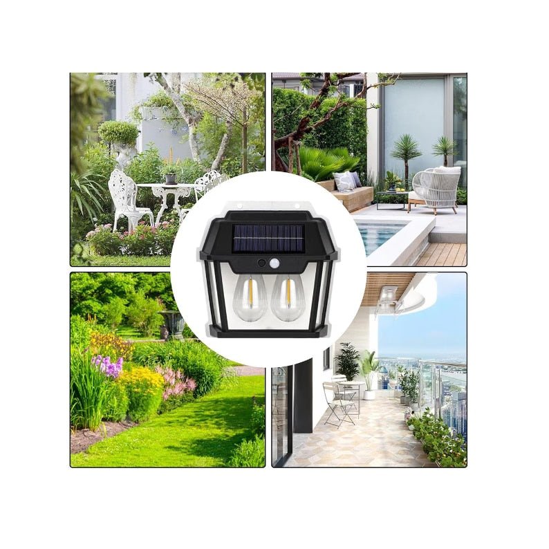 Set 3 Lampi Solare de Perete cu 2 Becuri Tip Clasic LED cu Senzor de Mișcare - Promagg.ro
