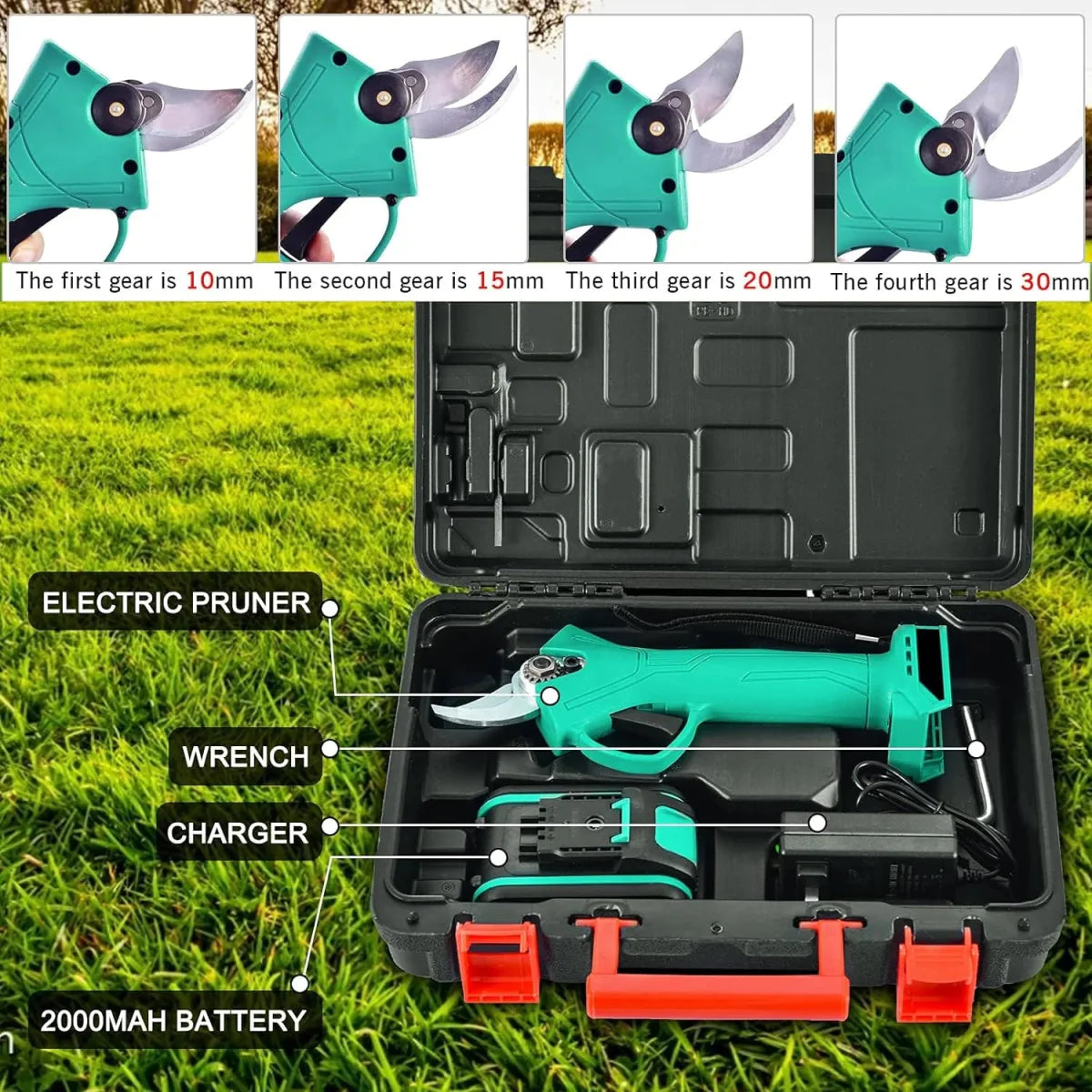 Set Foarfecă Electrică 24V + Braț Telescopic (150 - 250 cm) cu 2 Acumulatori - Promagg.ro