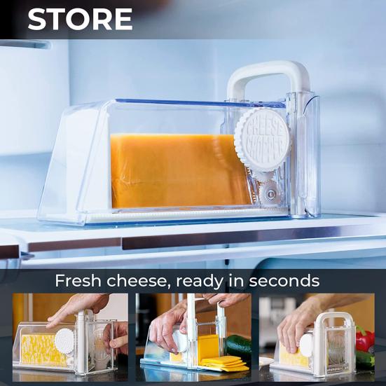 Tocător de brânză 4 în 1 utilizat pentru mărunțirea brânzei cheddar.
