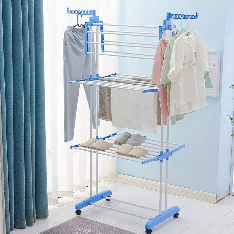 Uscător Vertical Mobil și Pliabil pentru Rufe cu Suport Umerase Inaltime 170cm - Promagg.ro