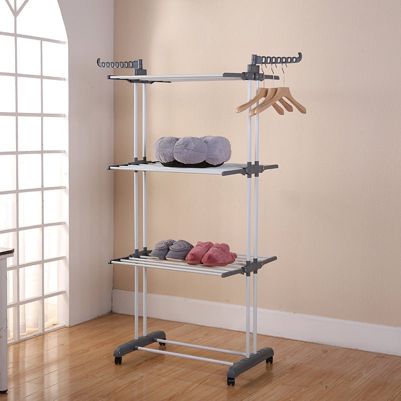 Uscător Vertical Mobil și Pliabil pentru Rufe cu Suport Umerase Inaltime 170cm - Promagg.ro